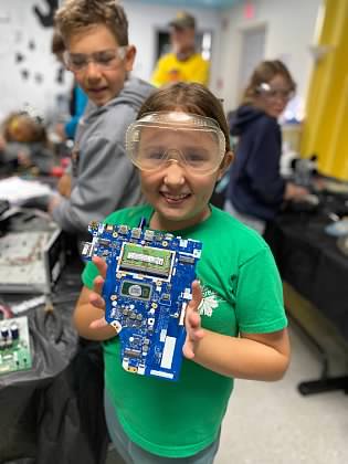 Indi-ED student wearing protective eyewear